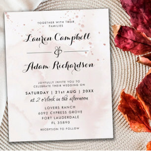 Budget Terracotta Watercolor & Calligraphy Wedding