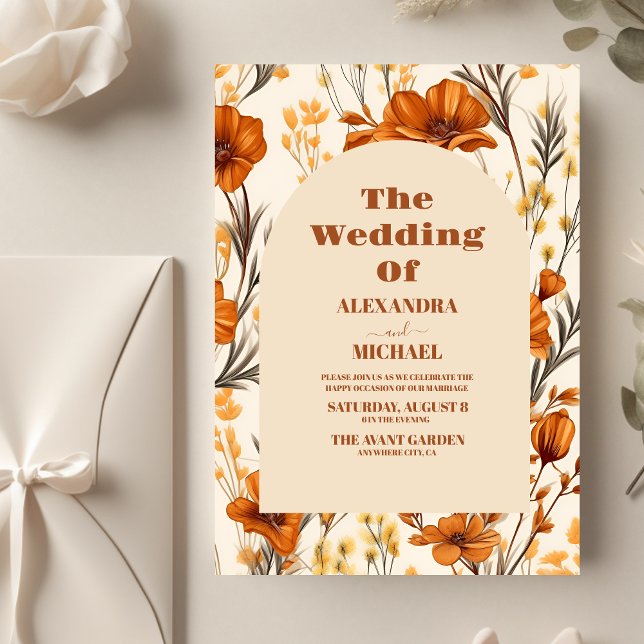 Budget Terracotta Watercolor Wildflowers Wedding (Creator Uploaded)