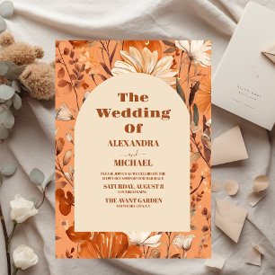 Budget Terracotta Watercolor Wildflowers Wedding Flyer