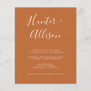 Budget Terracotta Wedding Invitation  Flyer