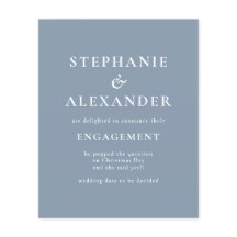 Budget Text Dusty Blue Engagement Announcement