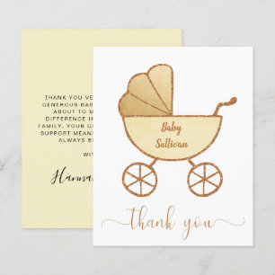Budget Thank You Baby Shower Yellow Carriage