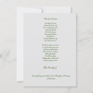 Budget Thank you for condolences sympathy Card