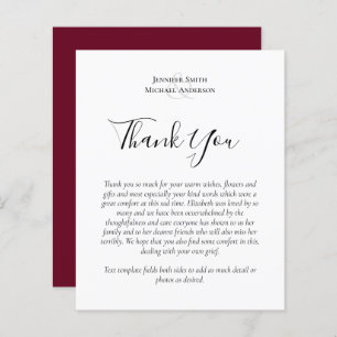 BUDGET Thank You Funeral Memorial Card Templates
