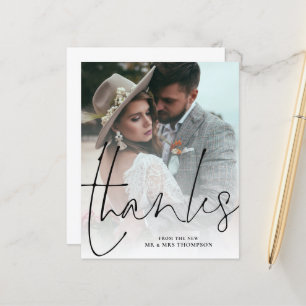 Budget Thanks Newlyweds Photo Wedding Thank You