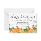 Budget Thanksgiving New Home Pumpkin Moving Card