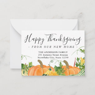 Budget Thanksgiving New Home Pumpkin Moving Card