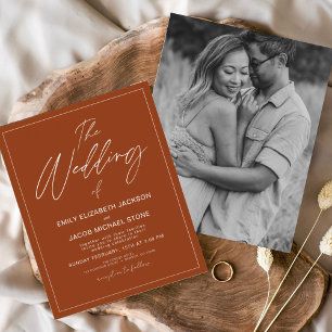 Budget The Wedding of Burnt Orange Photo Elegant Flyer