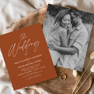 Budget The Wedding of Burnt Orange Photo Elegant Flyer