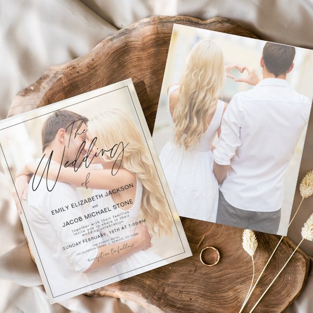 Budget The Wedding of Photo Minimalist Typography Flyer (Creator Uploaded)