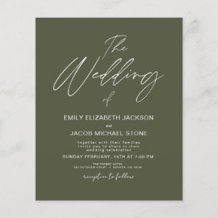 Budget The Wedding of Sage Green Modern Typography Flyer