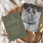 Budget The Wedding of Sage Green Photo Elegant<br><div class="desc">Budget The Wedding of Sage Green Wedding Spring or Summer Wedding Photo or Picture Invitations - includes beautiful and elegant script typography with a modern simple and classic colour for the special Wedding day celebration.</div>