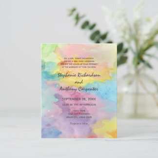 Budget Tie Dye Watercolor Art Colourful Wedding