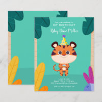 Budget Tiger Kid's Birthday Invitations