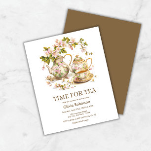 Budget Time for Tea Spring Baby Shower Invitation 