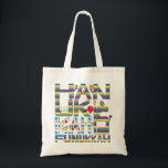 Budget Tote Bag "Hanukkah is Funukkah!"<br><div class="desc">Budget Tote Bag "Hanukkah is Funukkah!" Enjoy this whimsically, colourful Hanukkah tote for all your giving needs. To add to the fun, fill it with some dreidels and gold chocolate gelt, candles or whatever suits your fancy! Several other tote styles and colours are offered with this same design! Thanks for...</div>
