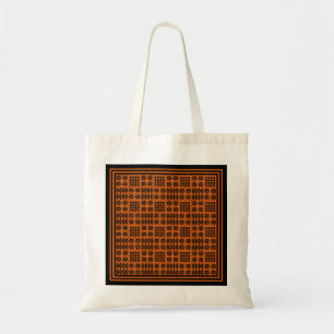 Budget Tote Bag: Terracotta Welsh Tapestry Pattern Bag