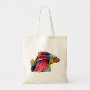 Budget tote bag with betta fish design