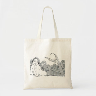 Budget Tote Curly Wave Mermaid wht.