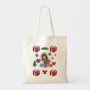 Budget tote handbag christmas red box gift white
