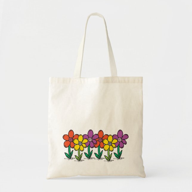 Budget tote with colourful flowers (Front)