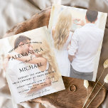 Budget Transparent Photo Wedding Invitations<br><div class="desc">Budget Transparency covering custom and personalised photo on the front and back of elegant and modern Wedding Invitations - includes beautiful and elegant script typography for the special Wedding day celebration.</div>