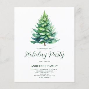 Budget Tree Christmas Holiday Party Invitation