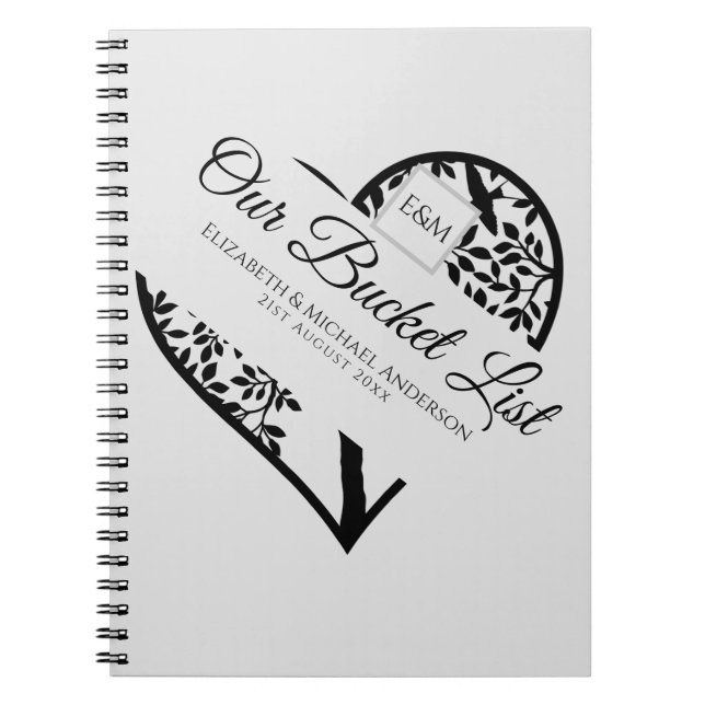BUDGET Tree of Life Couples BUCKET LIST Keepsake Notebook (Front)