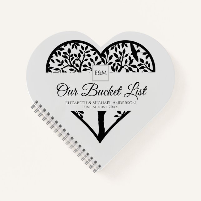 BUDGET Tree of Life Couples BUCKET LIST Keepsake Notebook (Front)