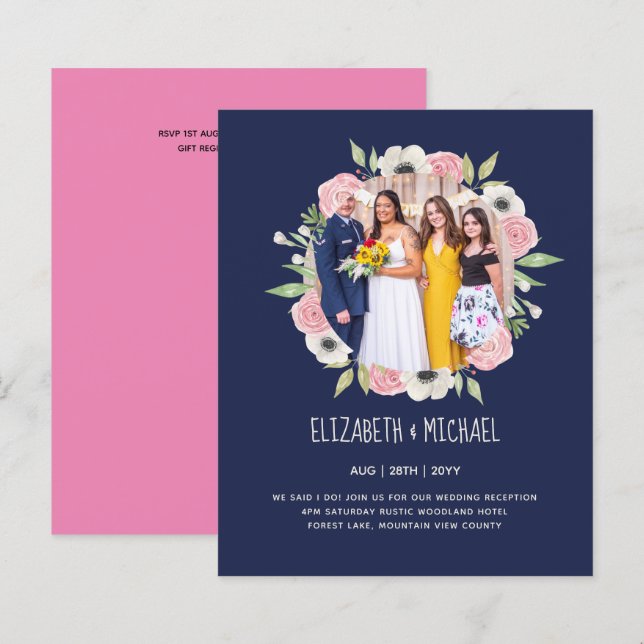 Budget Trending PHOTO Wedding Reception Invites (Front/Back)