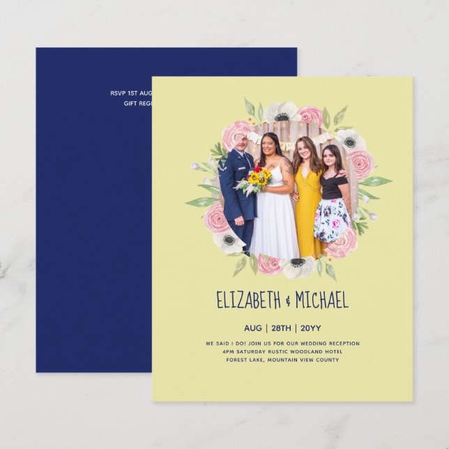 Budget Trending PHOTO Wedding Reception Invites (Front/Back)