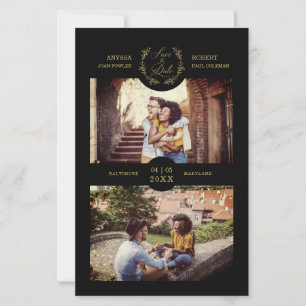 Budget Trendy Branches Black Personalised 2 Photos