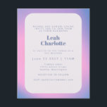 Budget Trendy Gradient Purple Bat Mitzvah Invite<br><div class="desc">Budget Trendy Modern Gradient Lavender Purple Bat Mitzvah Invitation</div>