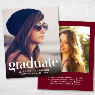 Budget Trendy Photo Graduation Announcement