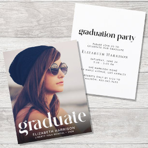Budget Trendy Photo Graduation Party Invitation