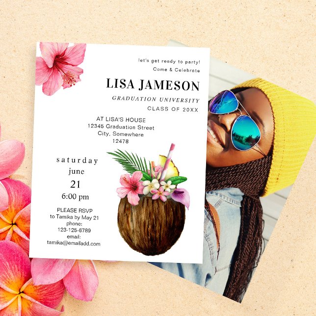 Budget Tropical Coconut Gradauation w/ Photo V2 (Creator Uploaded)