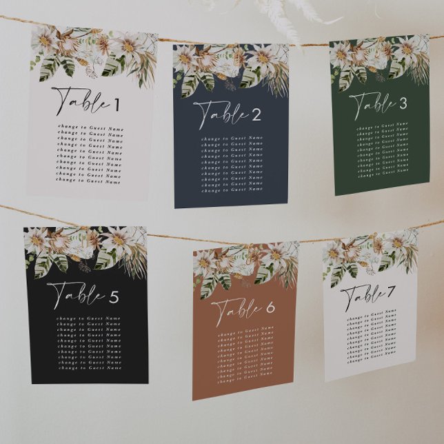 Budget tropical elegant wedding table seating plan (Creator Uploaded)