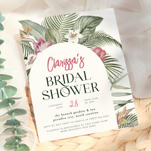 Budget Tropical Floral Arch Modern Bridal Shower