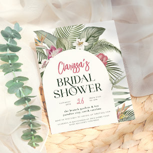 Budget Tropical Floral Arch Modern Bridal Shower