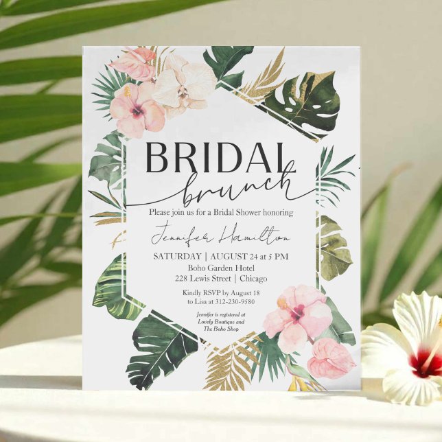 Budget Tropical Floral Bridal Brunch Invitation (Creator Uploaded)