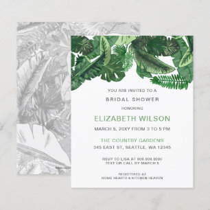 Budget Tropical Greenery Bridal Shower Invitation