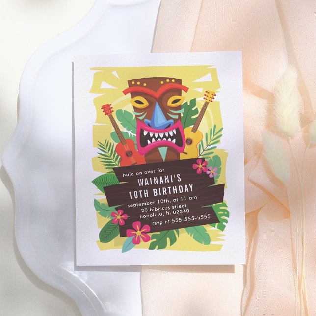 Budget Tropical Hawaii Ukulele Tiki Luau Birthday (Creator Uploaded)