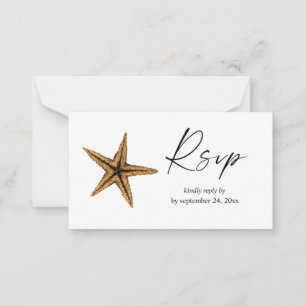 Budget Tropical Hawaiian Starfish 2SM Meal RSVP Card