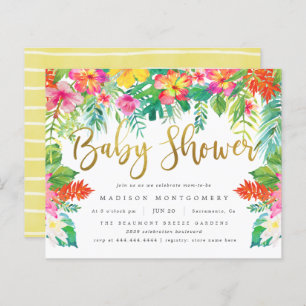 Budget Tropical Hibiscus Foliage Gold Baby Shower