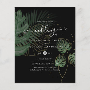 BUDGET Tropical Island Palm Leaves Beach Wedding Flyer