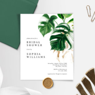 BUDGET Tropical Leaves Bridal Shower Invitation