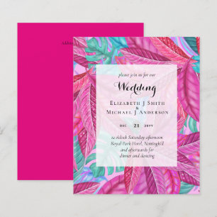 BUDGET Tropical Leaves Destination Wedding Invites