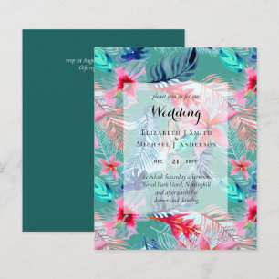 BUDGET Tropical Leaves Destination Wedding Invites