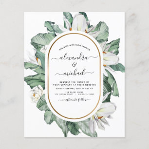 Budget Tropical Magnolia Wedding Invitations Flyer
