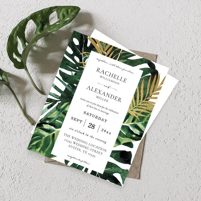 Budget Tropical Palm Leaf Gold 1B Wedding (Creator Uploaded)